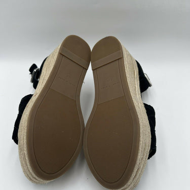Women’s Marc Fisher Vixta black suede platform espadrille wedge sandal Size 9.5M Marc Fisher
