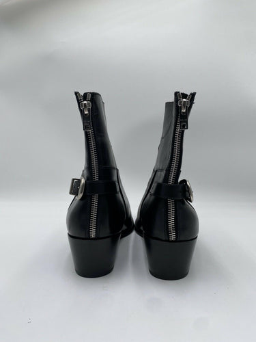 Men’s Celine BACK BUCKLE ZIPPED ISAAC BLACK LEAGHER BOOT SIZE 40