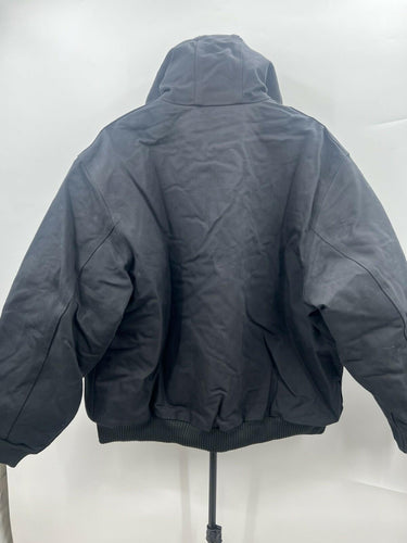 Carhartt Loose Fit Work Jacket Black Hooded Duck OJ0140-M Mens Size 2XL