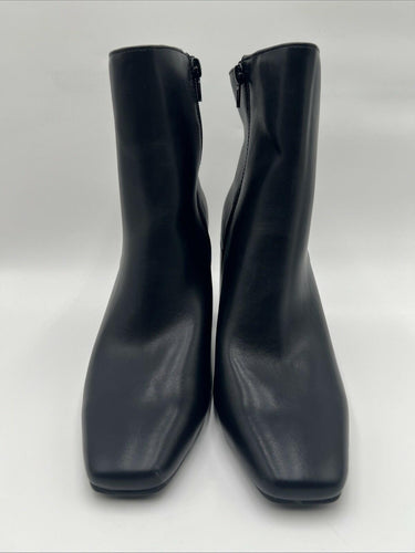 Kelly & Katie FENI Black Synthetic Square Toe Side Zip Ankle Boots, Size 8.5M Kelly & Katie
