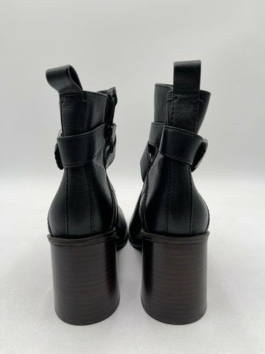 Crown Vintage Courla Ankle Size Zipper Boots, Black Leather, Size Women's 8M