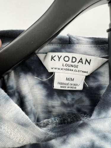 Kyodan Lounge Charcoal Tie Dye Crop Hoodie Long Sleeve Pullover Top M