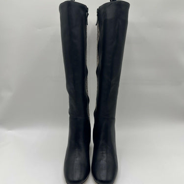 Cole Haan Women's Rianne Tall Boots (65mm) in Black and Python Print Leather 5B Cole Haan