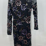Betsy & Adam Black Sequin Floral Mesh Maxi Dress Long Sleeve Party Holiday 6 Betsy & Adam