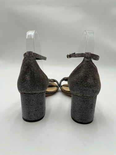 Alexandre Birman Vicky 60 Metallic Block-Heel Sandals Size 38