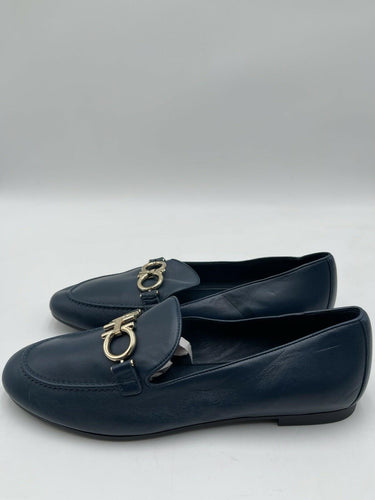 Women's FERRAGAMO Galie embellished leather loafers Color Blue Size 10C