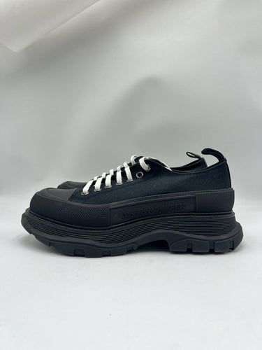 Alexander McQueen black canvas Tread Slick lace-up sneaker Size 43.5 Alexander McQueen