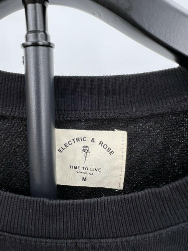 Electric & Rose Black Cold Shoulder Sweatshirt Cutout Sweater M Black