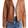 Sam Edelman Leather Moto Jacket in Cognac Size X-Large Sam Edelman