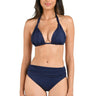 La Blanca Women's Rouched Halter Bikini Swimsuit Top, Indigo Size 10 La Blanca