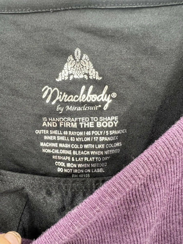 Miraclebody by Miraclesuit Shape & Firm Long Sleeve Top Purple Rib - Size M