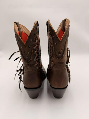 Durango Crush Women's Roasted Pecan Fringed Western Boots Size 7.5M