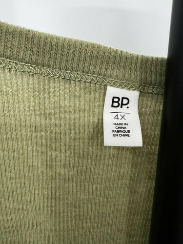 BP Tank Top Womens Olive Green Ribbed Knit Scoop Neck Sleeveless Basic 4X