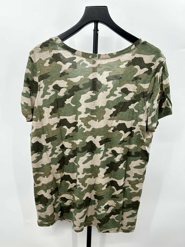 Susina Woman’s camo top V-neck Lightweight Cotton Blend Size XL