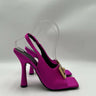 Versace Medusa Plaque satin slingback sandals in fuchsia pink Size 37.5 Versace