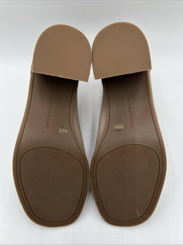 Women's Lucky Brand Theria Peep Toe Ankle Bootie Block Heel Dune Taupe Size 9.5 Lucky Brand