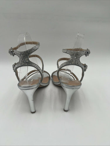 Women's Steve Madden Graycen Silver Rhinestone Heels Sandal Size 7M Steve Madden