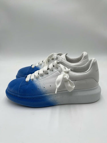 Alexander McQueen Oversized White Blue Suede Spray Men Sneakers Size 41 Alexander McQueen