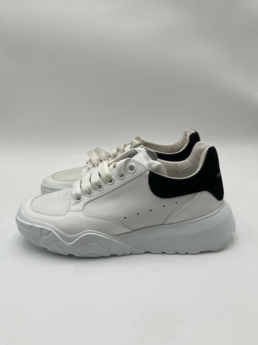 Alexander McQueen Court Trainer in White and Black Leather Size 37 Alexander McQueen