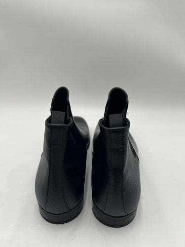 Men’s PRADA Saffiano Black Leather Chelsea Boots Size 9UK Prada