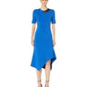 YIGAL AZROUEL Mechanical Stretch Drape Neck with Asymmetric Hem Women's Dress 6 YIGAL AZROUEL