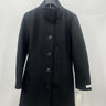 Calvin Klein Coat Womens Black Wool Blend Button Front Funnel Neck Peacoat Fit M Calvin Klein