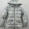 Thereabouts Puffer Jacket Girls Silver Shimmer Iridescent Hooded Warmest XL Thereabouts
