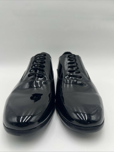 Saks Fifth Avenue Collection Silas black patent leather tuxedo oxford Size 7.5M Saks Fifth Avenue