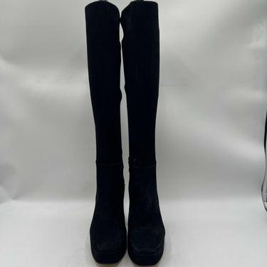 Stuart Weitzman Party black suede platform knee-high boot Size 5.5B Stuart Weitzman