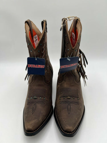 Durango Crush Women's Roasted Pecan Fringed Western Boots Size 7.5M Durango
