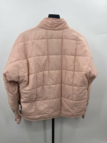 Dictionary Jacket Womens Pink Quilted Puffer Cropped Zip Up Lightweight S