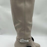 HannaP White Tall Boot Womens Kitten Heel Ankle Strap Size 9M HannaP