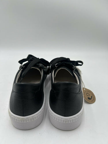 Gabor Cervo Schwarz Ice Black Leather Platform Sneaker Womens SIZE 7.5 M Gabor