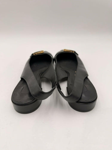 Women’s Salvatore Ferragamo Gancini Black leather slingback Flats Size 5.5D