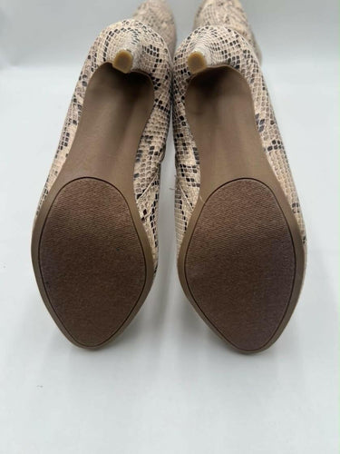 Sugar Stealth Snakeskin Knee High Boots Stiletto Heel Slouch Taupe  7.5 Sugar
