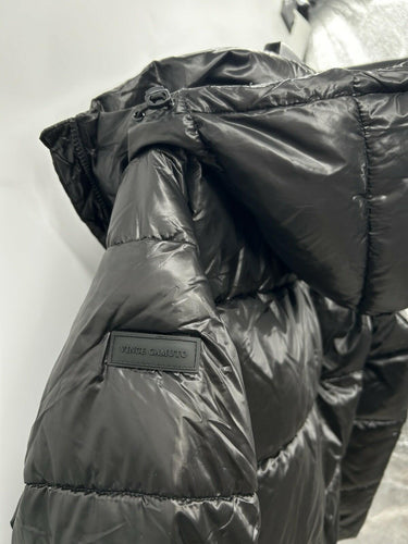 Two by Vince Camuto Woman’s black hooded puffer jacket Shiny Size M Vince Camuto