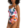 La Blanca Women's One Shoulder Tankini Swimsuit Top, Multi//Floral Rhythm Size 8 La Blanca