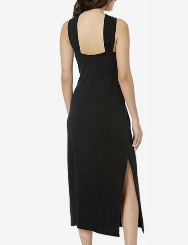 NWT Sundry Womens Keyhole Midi Dress Black Size 3 Sundry