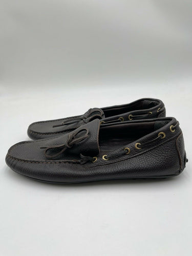 Bruno Magli TINO black leather moccasin boat shoes Size 10M Bruno Magli