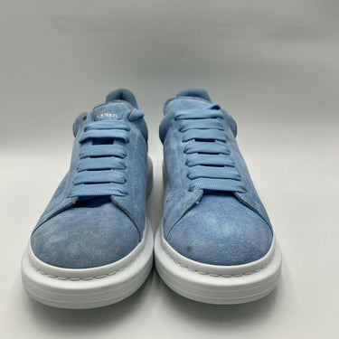 Alexander McQueen Men's 'Oversized' Low-top Sneakers in baby blue suede Size 44