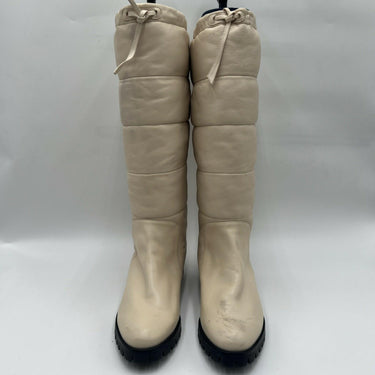 Alexandre Birman Clarita Puff waterproof nappa leather boots In Cream Size 35 Alexandre Birman