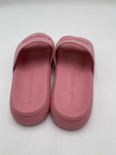 Alexander McQueen women's logo slides in pastel pink rubber Size 39.5 Alexander Mcqueen