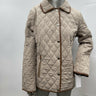 NWT Michael Kors quilted Long Sleeve jacket in a tan faux-leather Lining Size M Michael Kors