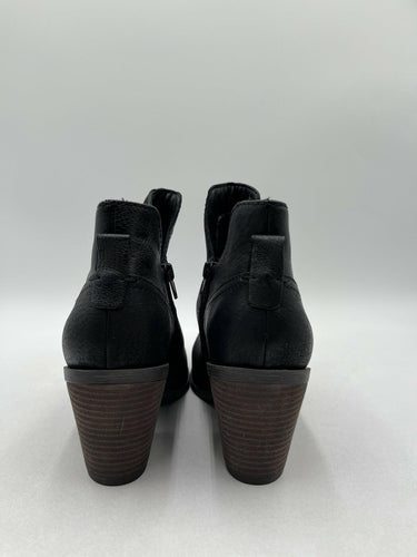Women’s Crown Vintage Stavie Black Leather Ankle Side Zip Bootie Size 9M