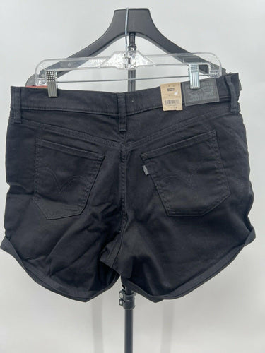 Levi's Mid-Length Shorts Mid Rise Slim Black Denim Cuffed NWT Womens Size 16 W33 Levi's
