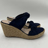 Stuart Weitzman Loveknot Navy espadrille wedge slides Size 8 Stuart Weitzman