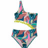 Beach Lingo Womens Mod Squad One Shoulder One-Piece (Big Kids) Multi 7 Beach Lingo