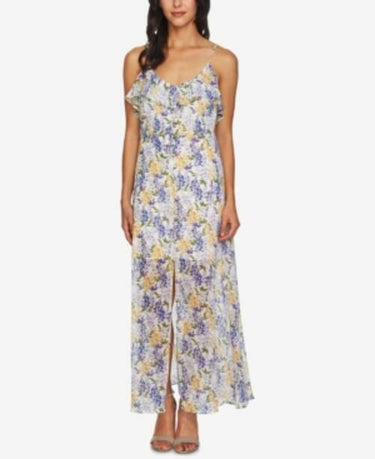 CeCe Floral-Print Maxi Dress Multicolor Size 8 Cece