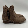 Womens Circle G side zip ankle Boots Q5020 Tan leather size 7.5M Circle G
