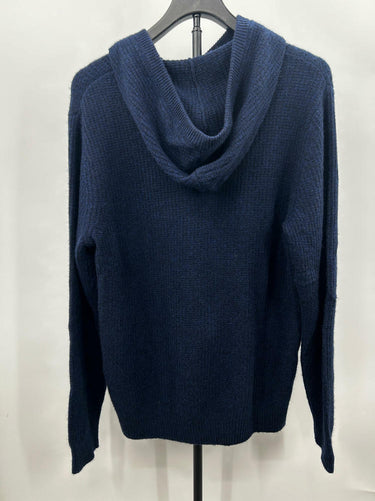 Men's Vince Marled Cashmere Pullover Sweater Hoodie, Size M - Navy Blue Vince